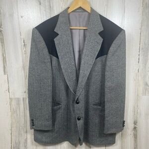 Reed St James Western Wear Vintage Herringbone Blazer size 46 Rockabilly Cowboy